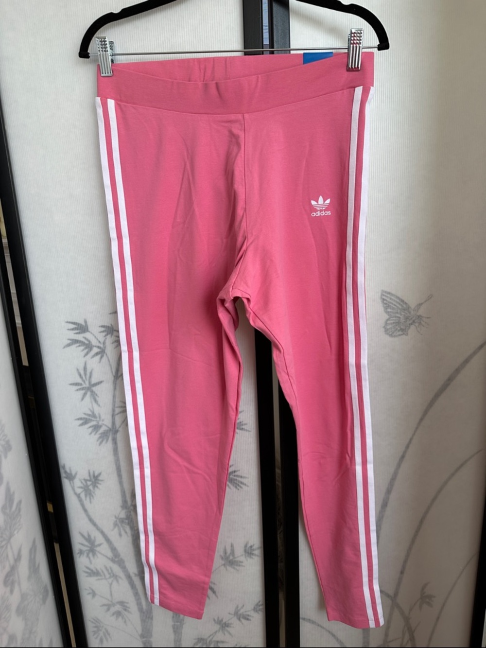 adidas Pink Track Leggings with White Side Stripes